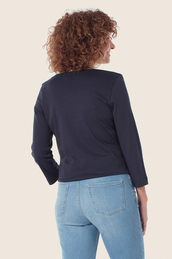 Лонгслив с рукавами 3/4 с декором