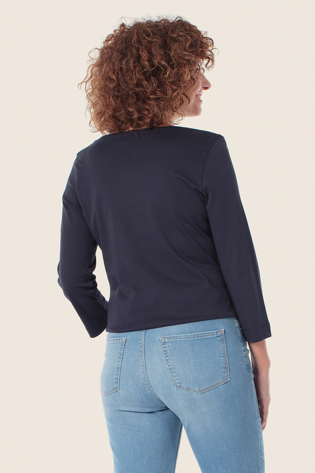 Лонгслив с рукавами 3/4 с декором