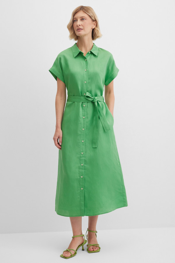 Платье-рубашка изо льна
