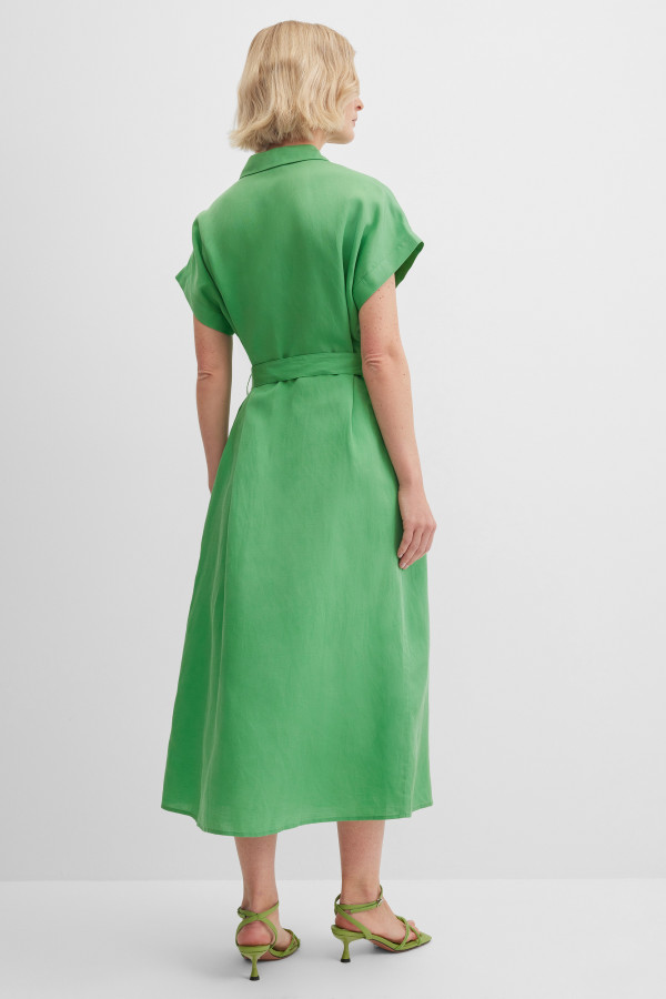 Платье-рубашка изо льна