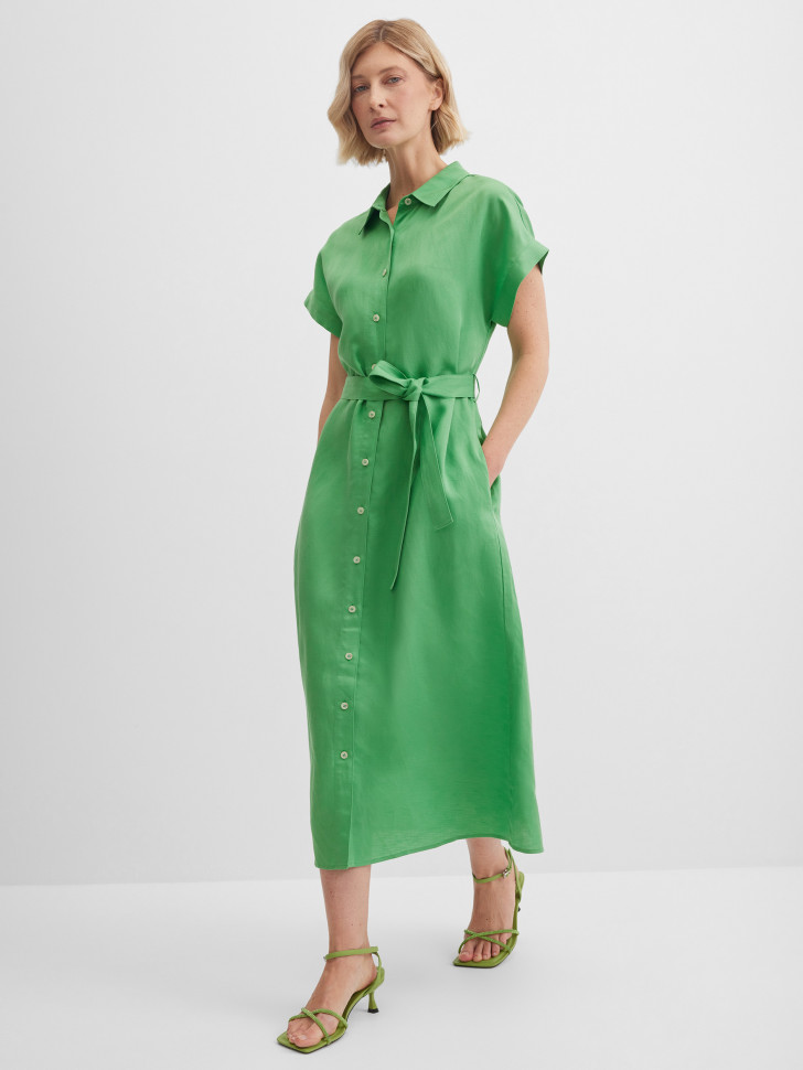 Платье-рубашка изо льна