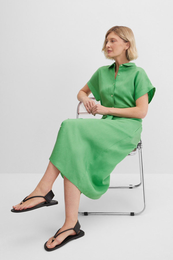 Платье-рубашка изо льна