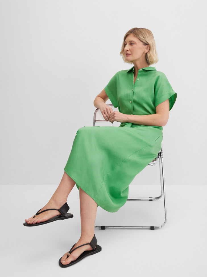 Платье-рубашка изо льна