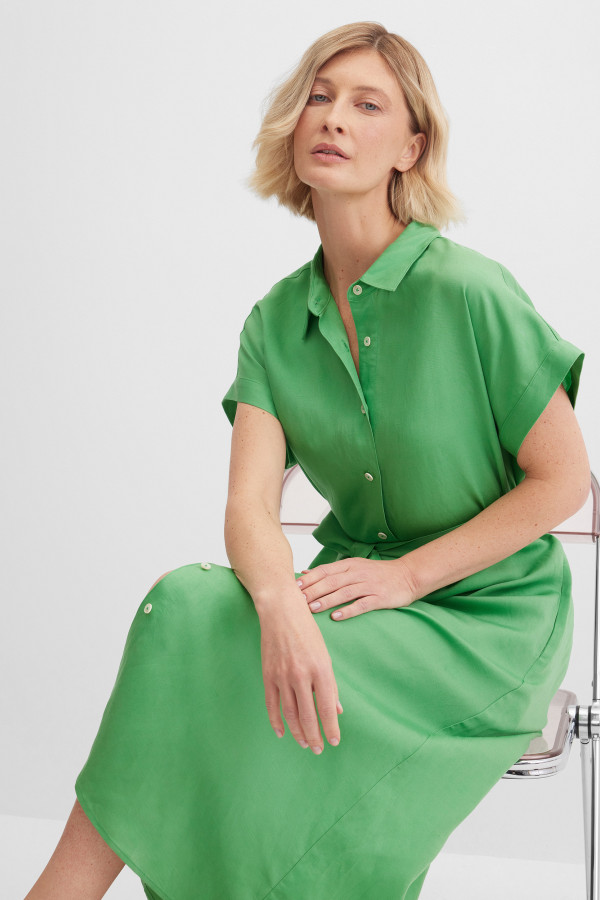 Платье-рубашка изо льна