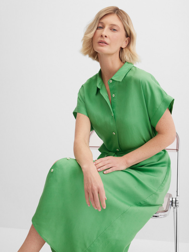 Платье-рубашка изо льна