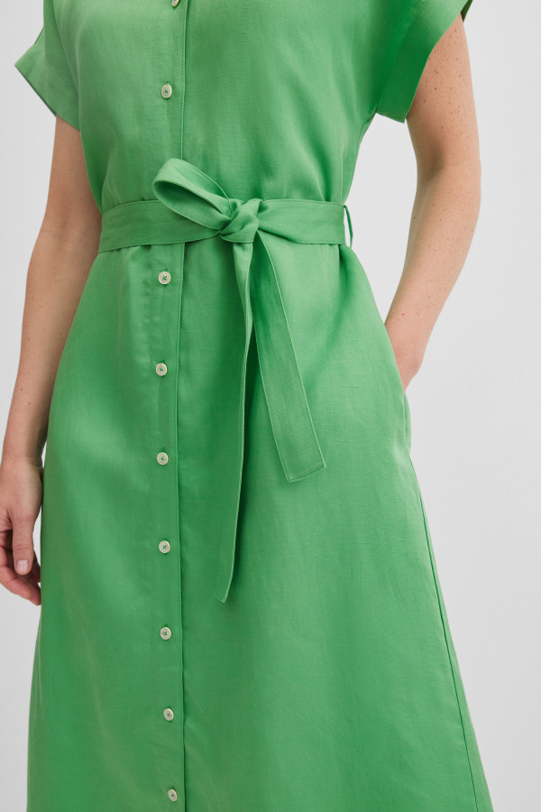Платье-рубашка изо льна