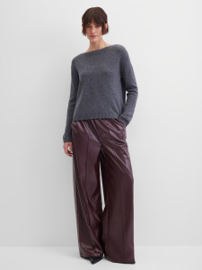 Брюки широкие из эко-кожи