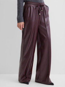 Брюки широкие из эко-кожи