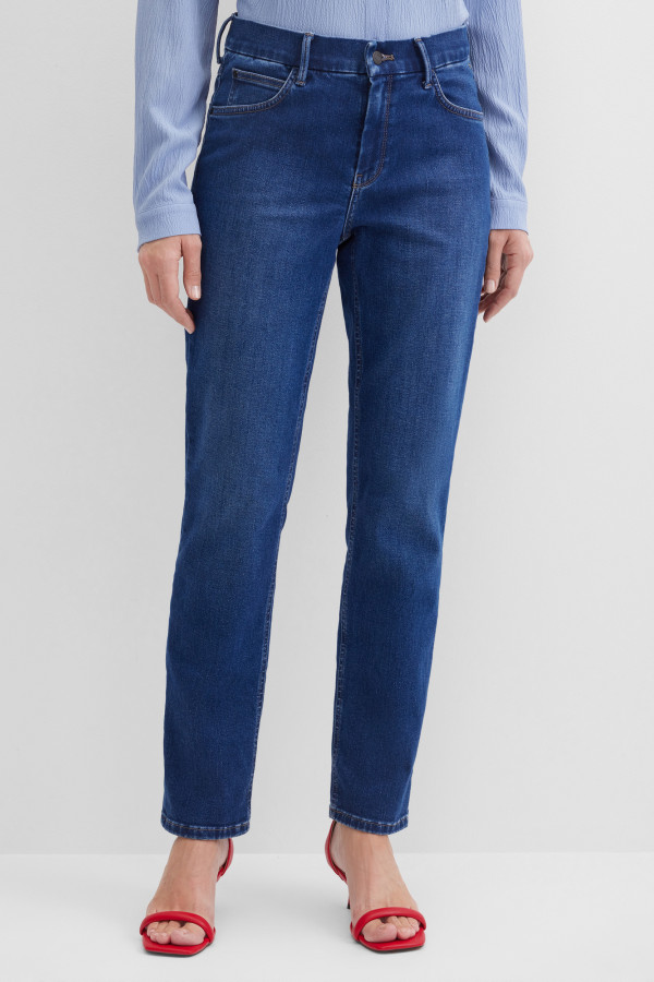 Джинсы зауженные с эффектом потертости