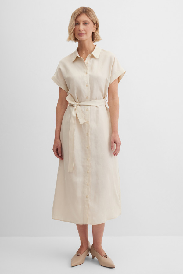 Платье-рубашка изо льна