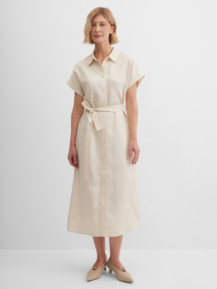 Платье-рубашка изо льна