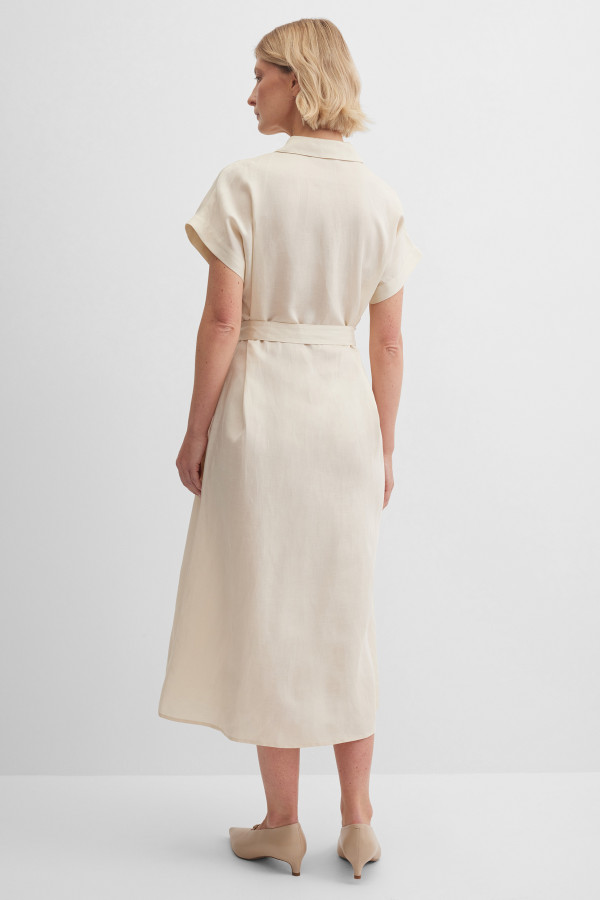 Платье-рубашка изо льна