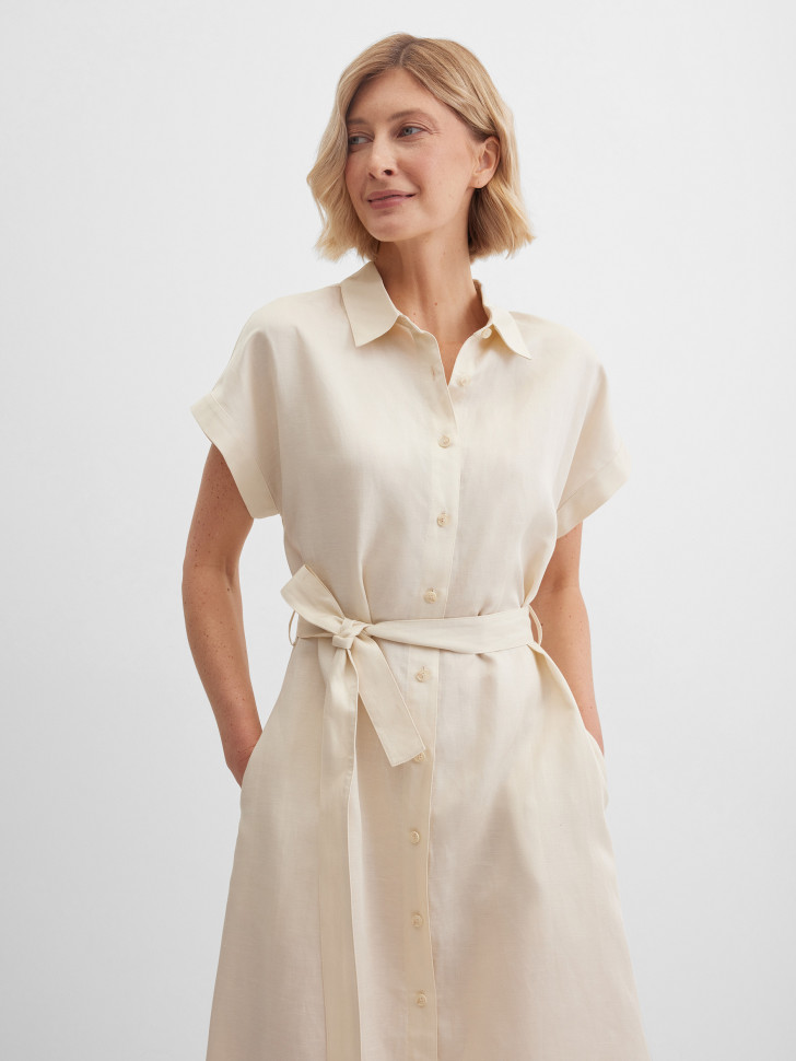 Платье-рубашка изо льна