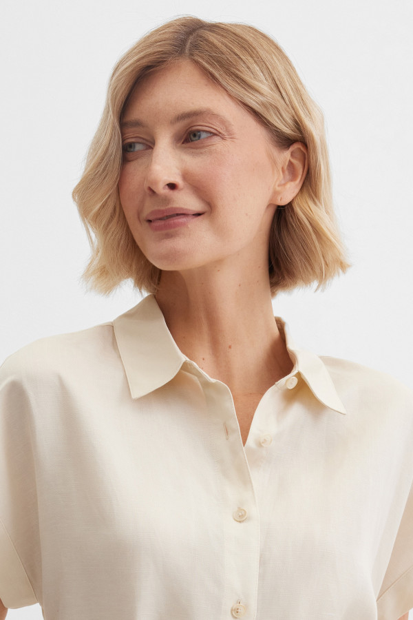 Платье-рубашка изо льна