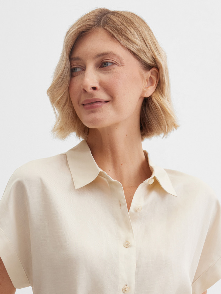 Платье-рубашка изо льна