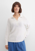 Джемпер-поло фактурной вязки