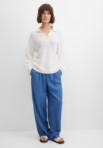 Джемпер-поло фактурной вязки