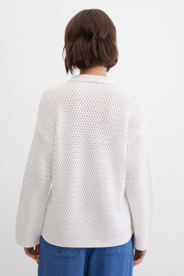 Джемпер-поло фактурной вязки