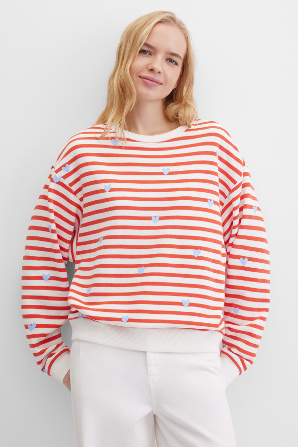 Свитшот свободный в полоску