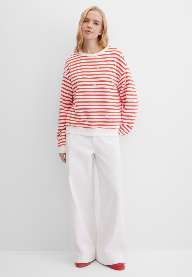 Свитшот свободный в полоску