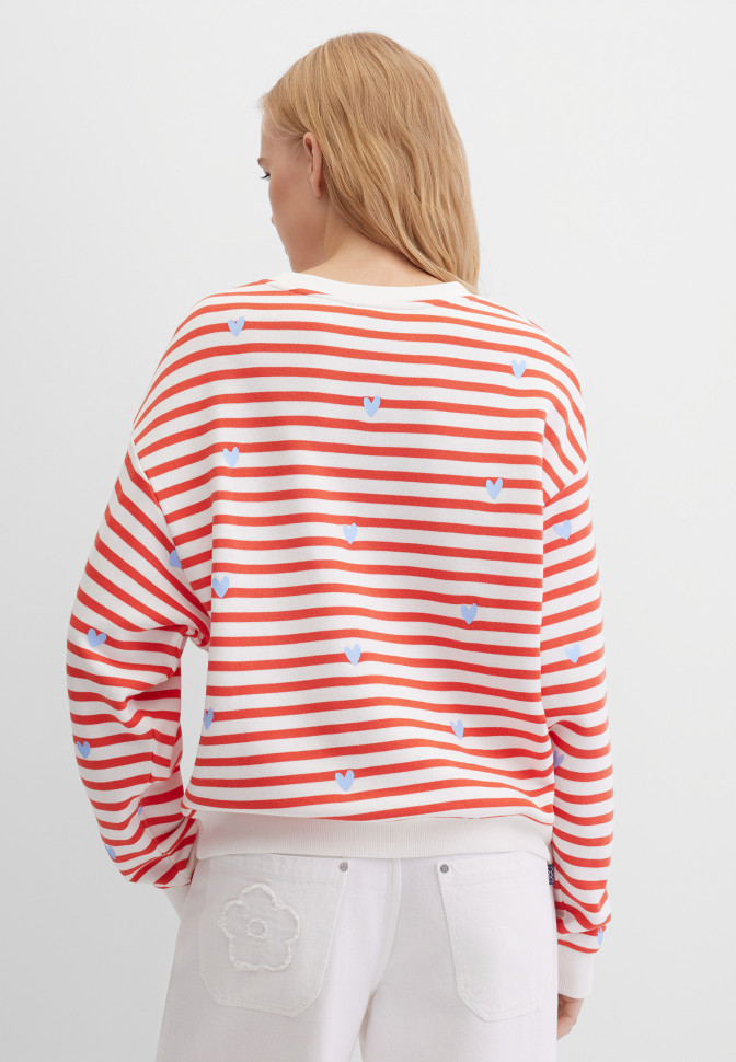 Свитшот свободный в полоску