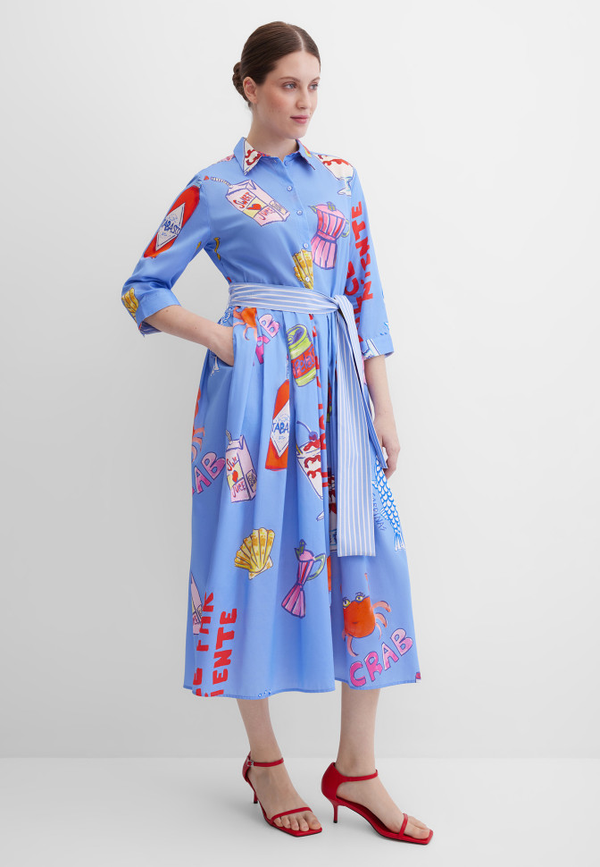 Платье-рубашка миди