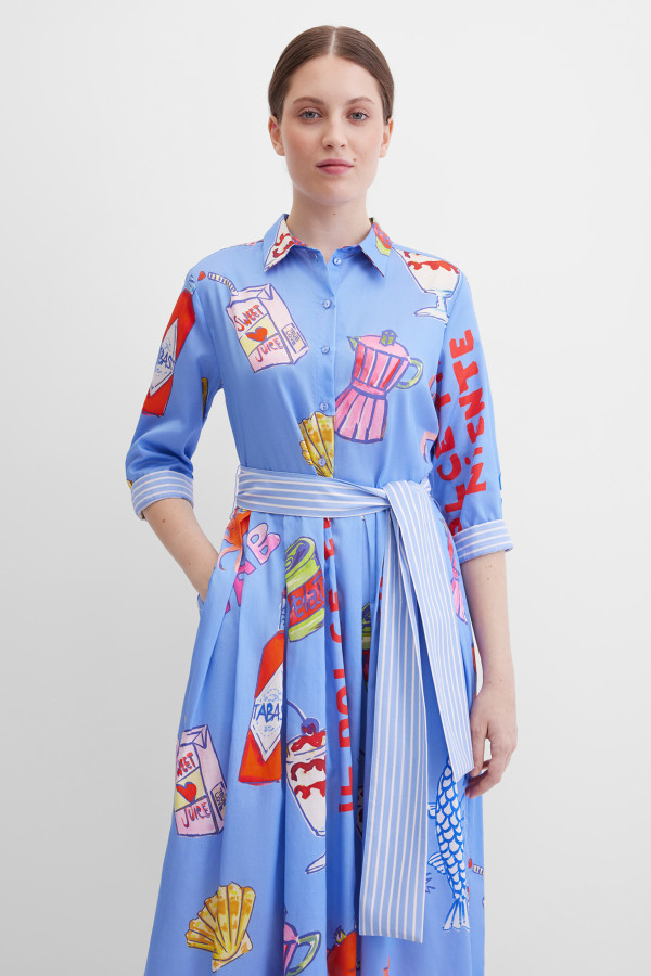 Платье-рубашка миди