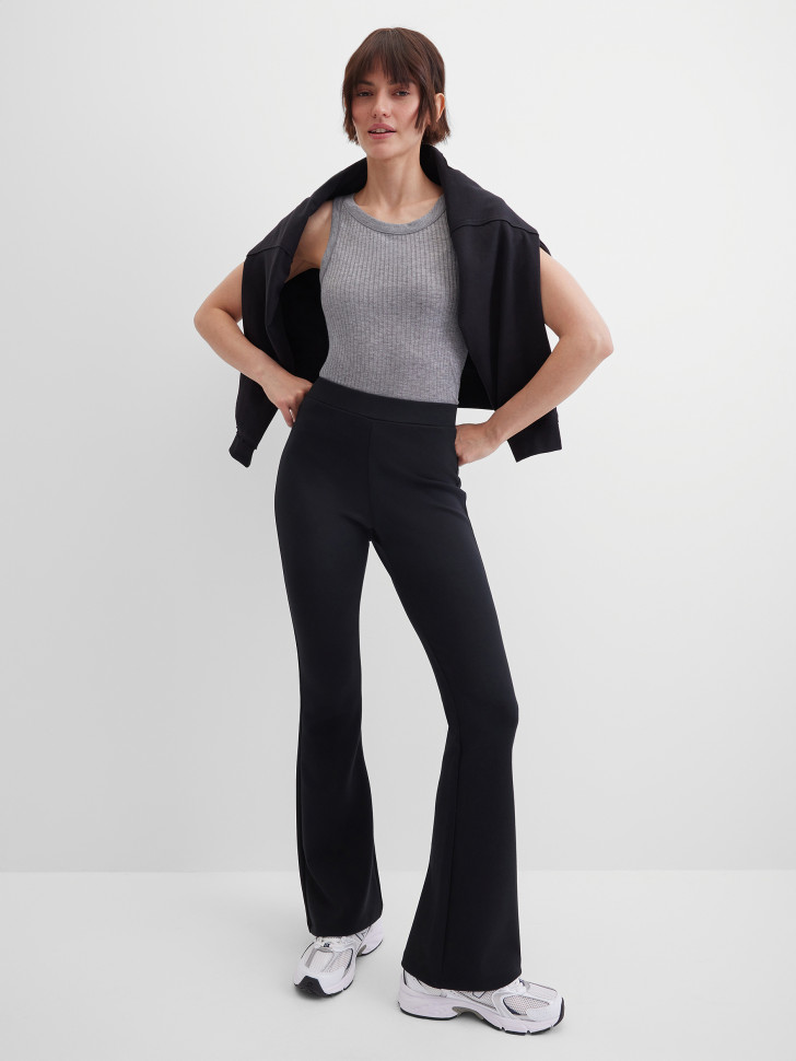 Брюки клеш трикотажные