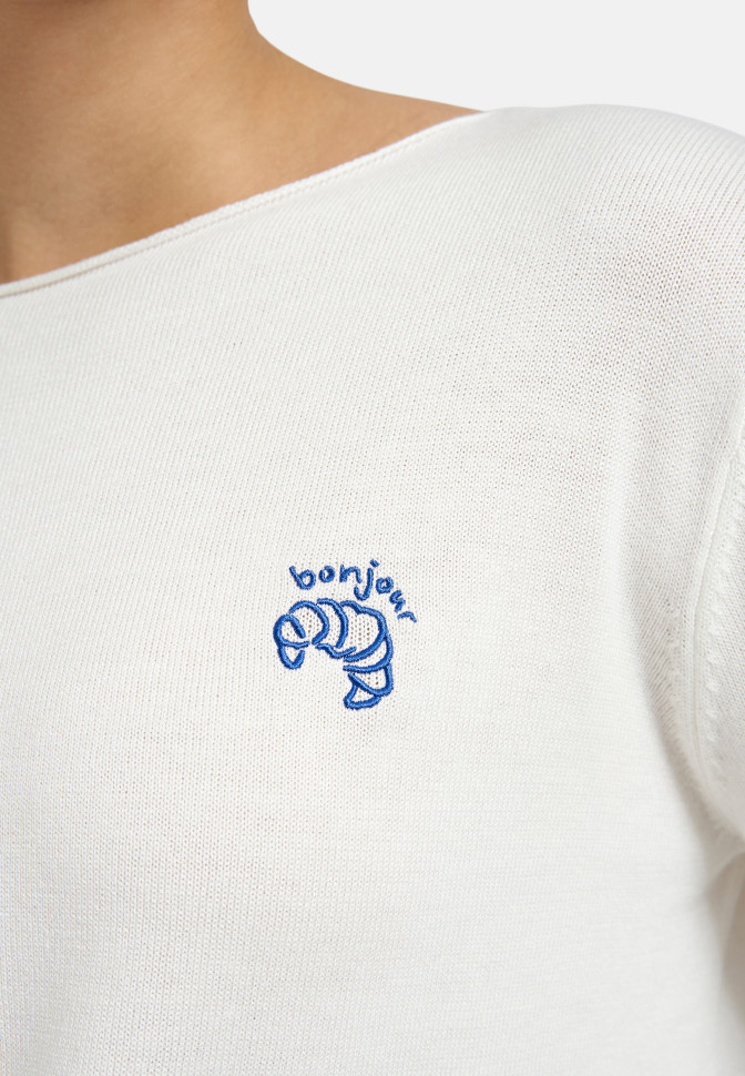 Джемпер с вырезом лодочкой