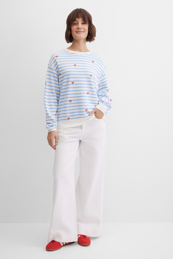 Свитшот свободный в полоску