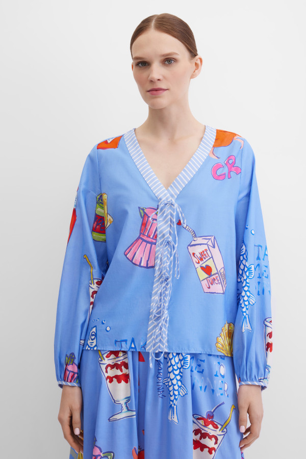 Блузка с длинным рукавом