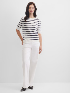 Джемпер с коротким рукавом в полоску