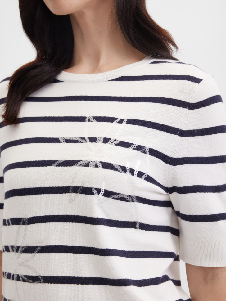 Джемпер с коротким рукавом в полоску