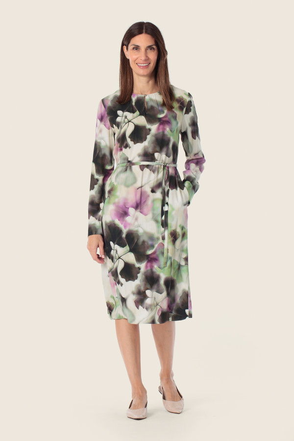 Платье миди с цветочным принтом
