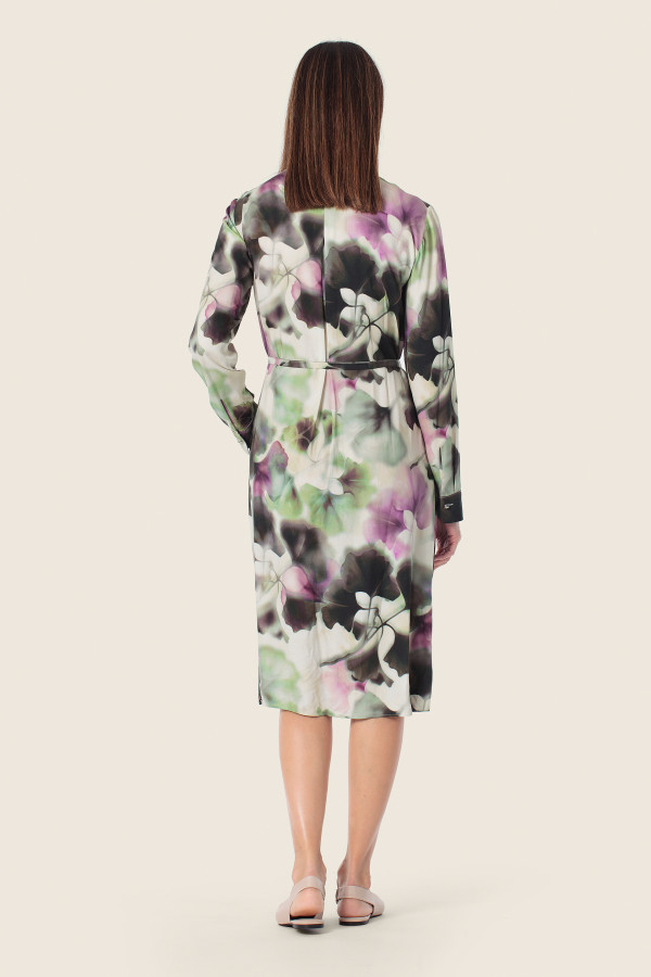 Платье миди с цветочным принтом