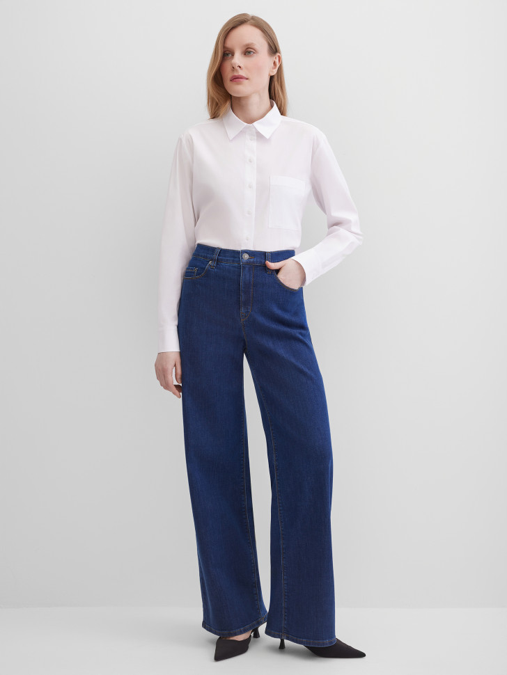 Джинсы wide leg с высокой посадкой
