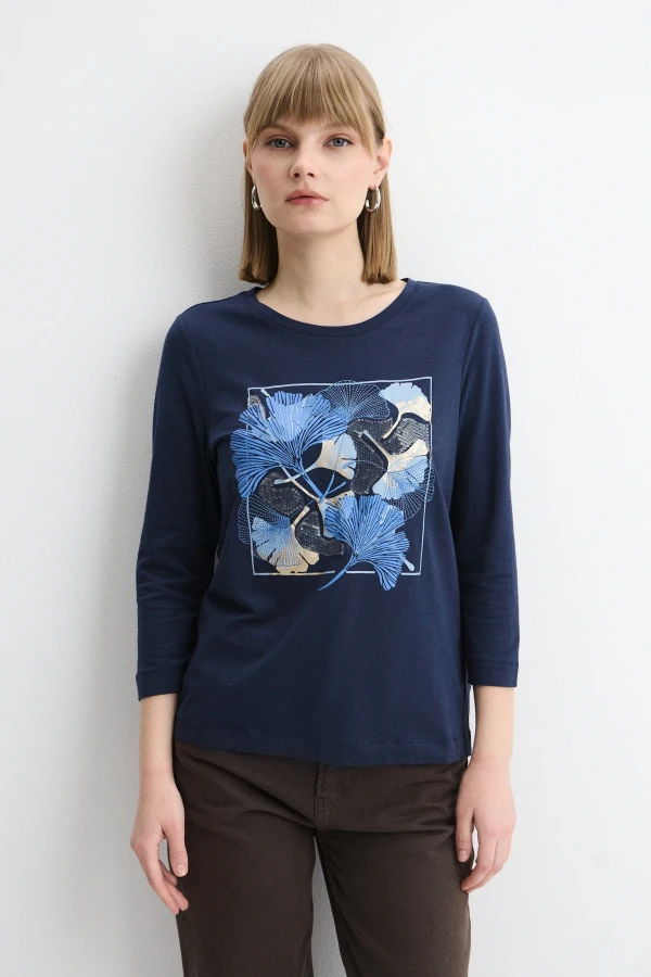 Лонгслив с цветочным принтом