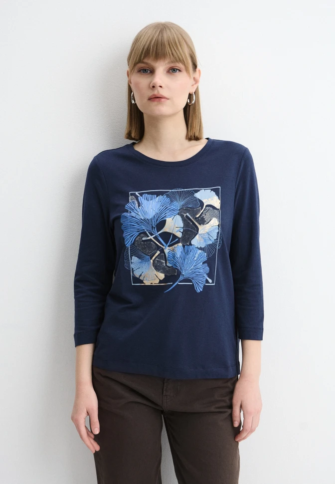 Лонгслив с цветочным принтом