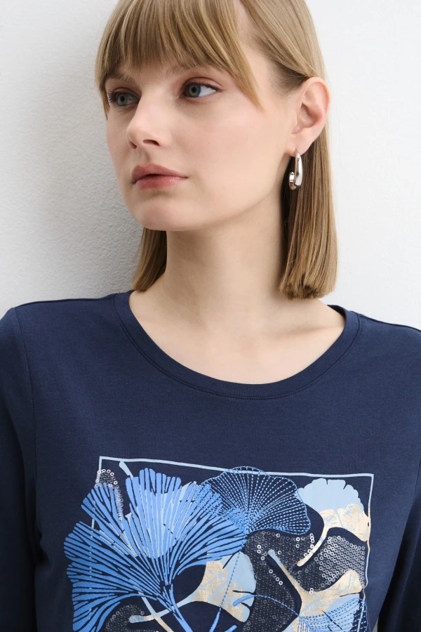 Лонгслив с цветочным принтом