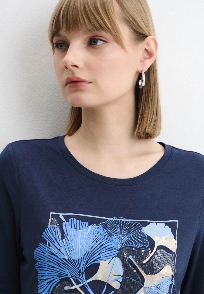 Лонгслив с цветочным принтом