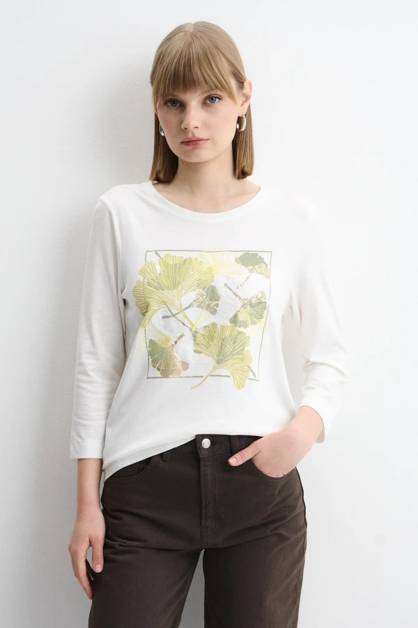 Лонгслив с цветочным принтом