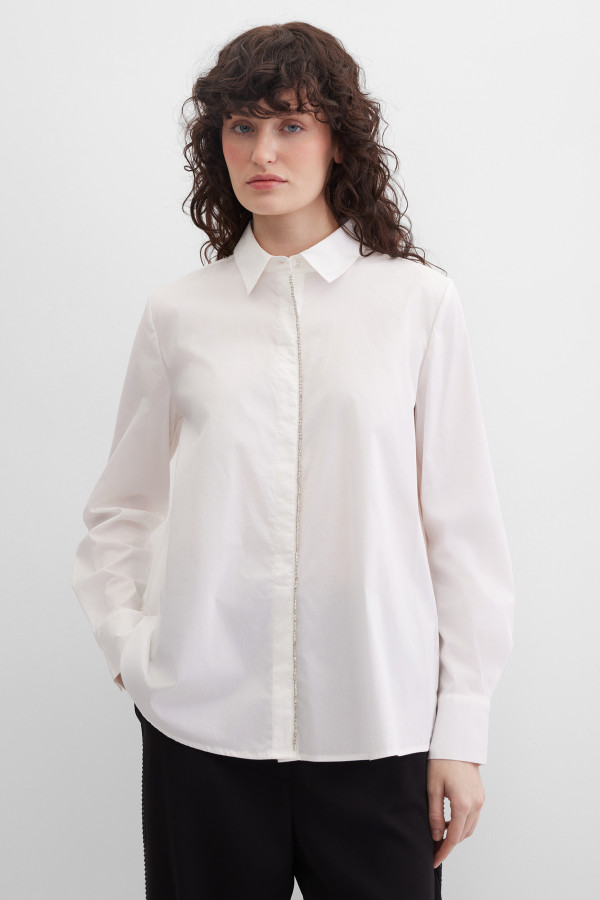 Блузка свободного кроя, длинные рукава