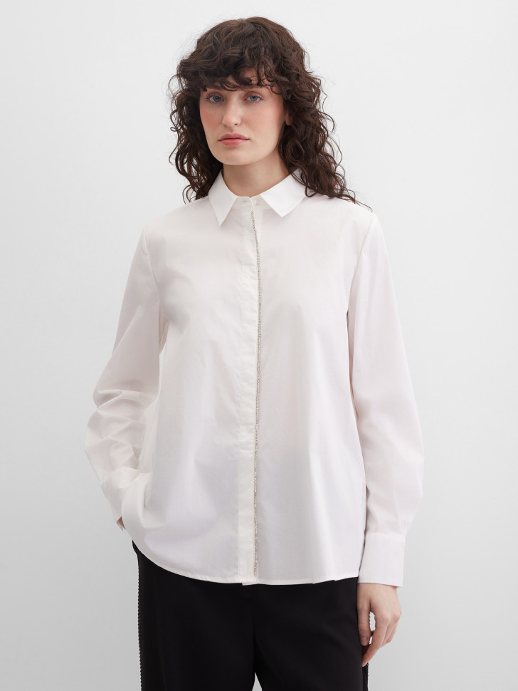 Блузка свободного кроя, длинные рукава