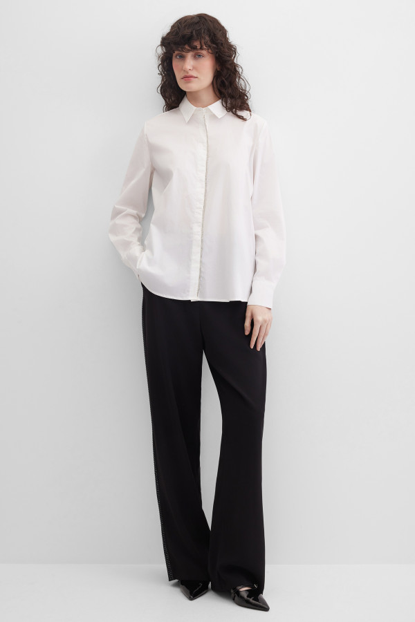 Блузка свободного кроя, длинные рукава