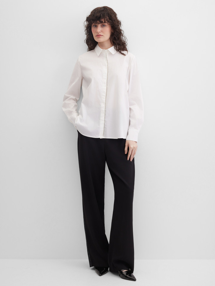 Блузка свободного кроя, длинные рукава