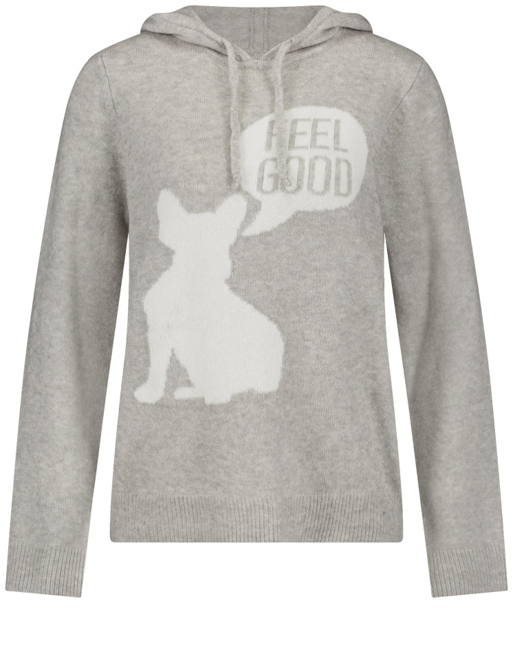 Джемпер прямого кроя с капюшоном