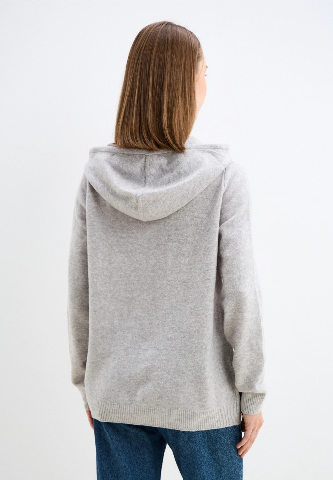 Джемпер прямого кроя с капюшоном