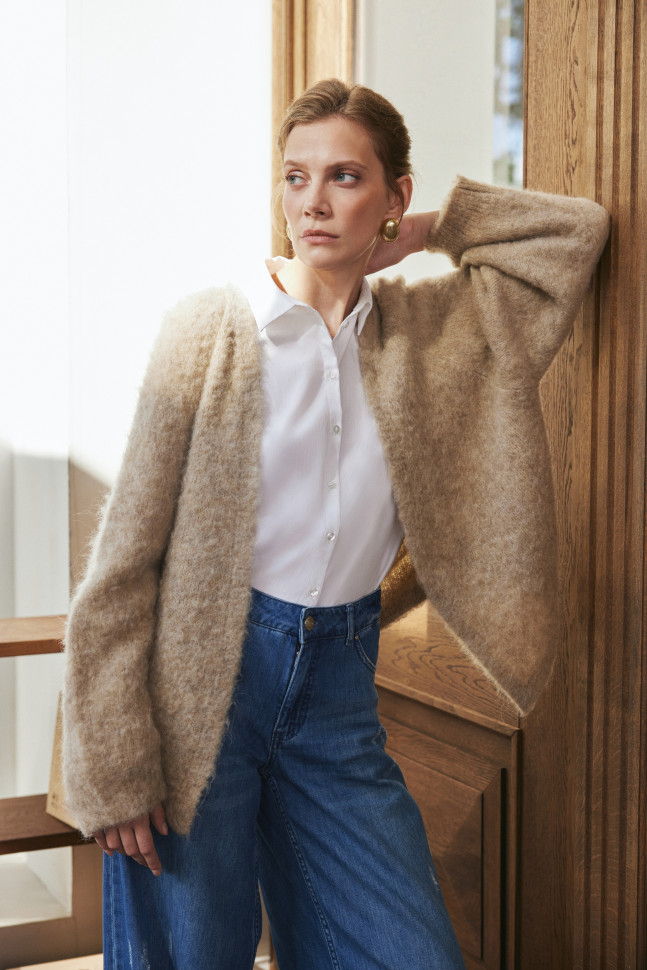 Кардиган из шерсти и мохера