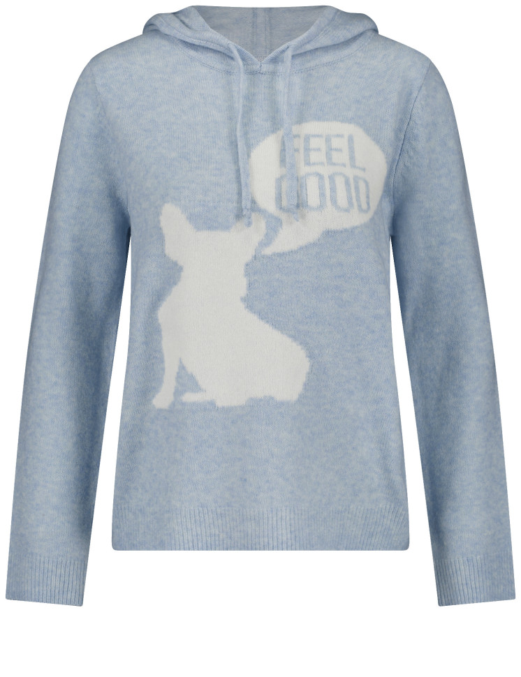 Джемпер прямого кроя с капюшоном