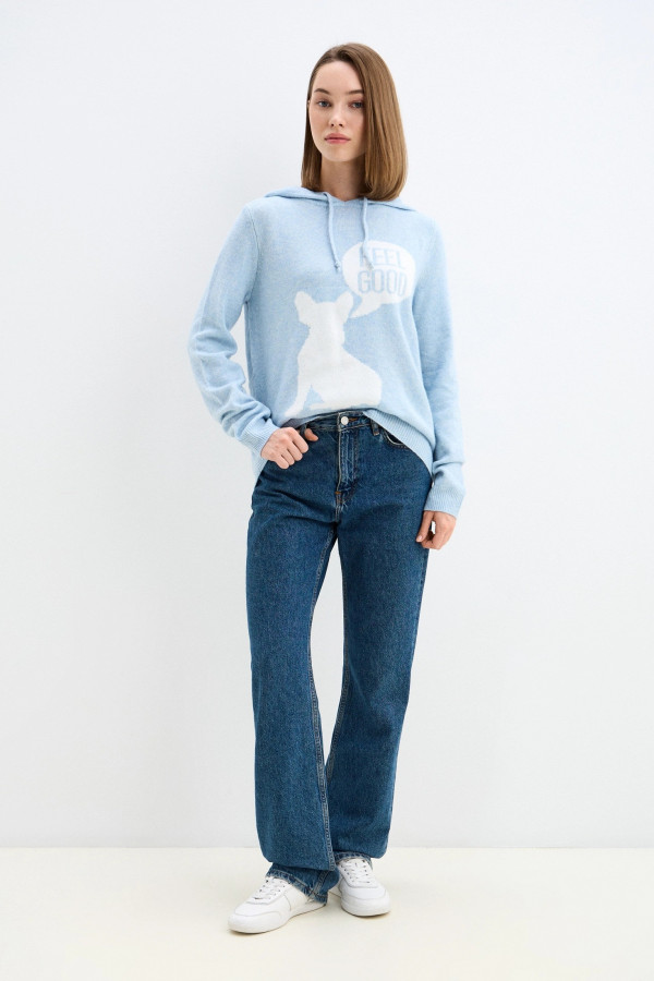 Джемпер прямого кроя с капюшоном